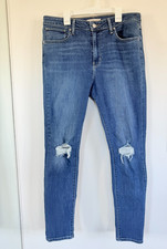 Levis 721 High Rise Skinny Jeans Womens 32 Blue Stretch Denim Classic