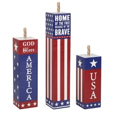 4th of July Wood Firecracker Decorations Sign Patriotic Independence Day Memo...