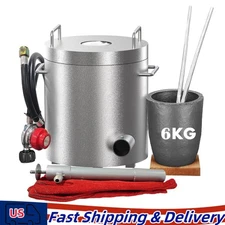 6KG Propane Melting Furnace Kiln Kit Smelt Scrap Metal Gold Silver Copper 2372°F