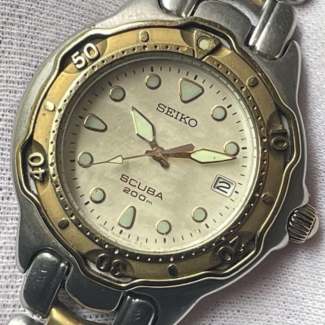 SEIKO SCUBA200M 7N35-6030 ダイバーズウォッチ稼働品 SEIKO SCUBA AIR DIVER'S 200m 7N35-6030 Shell Dial Quartz