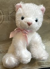 Russ Shining Stars White Cat 9 Plush Blue Eyes Pink Bow
