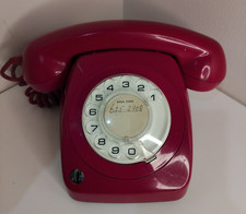 Vintage Red AWA Telecom 8028 Rotary Dial Telephone PMG Australia Retro 1970s