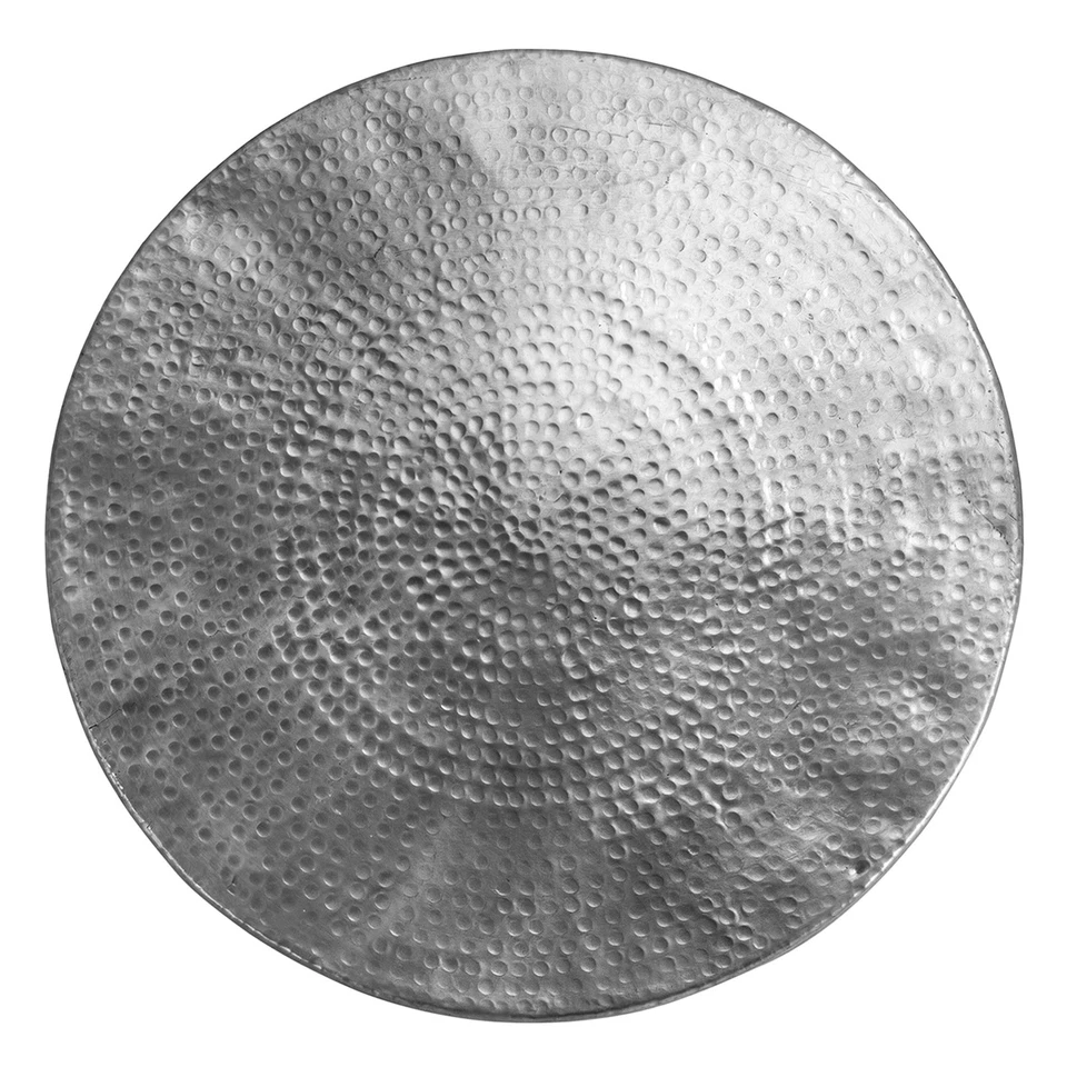 Tavolino da caffè alluminio salotto martellato Ø 60x30,5 cm argento WOMO-DESIGN® - Immagine 2 di 4