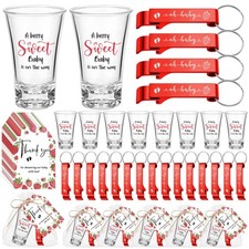 Singhoow 50 juegos de vasos de acrílico para baby shower favoritos para invitados con biberón O