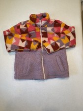 Cat  Jack Girls Zip Fleece - Purple/Multi Color- Size M 7/8 