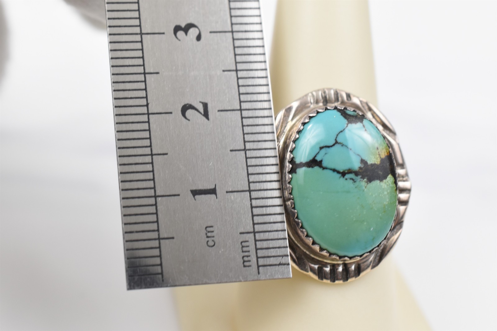 BBT Sterling Turquoise Statement Ring Bold Oval C… - image 5