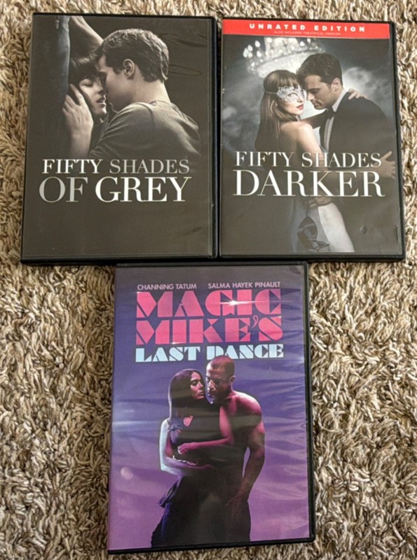 Fifty Shades of Grey, Fifty Shades Darker & Magic Mike DVD Lot