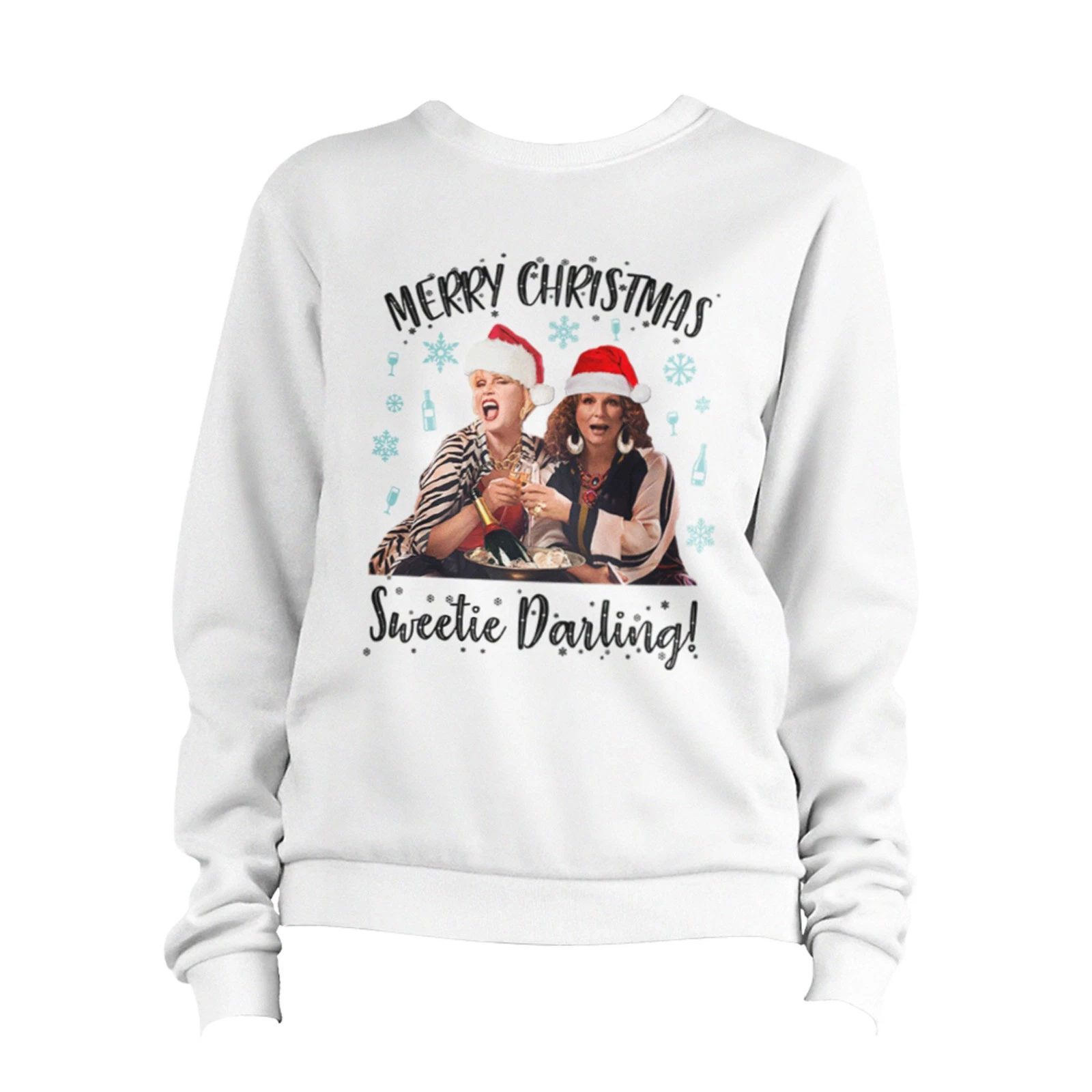 Christmas Ab Fab Sweater Jumper with Patsy Design, Festive TV Sweatshirt