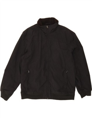 VINTAGE Herren Bomberjacke UK 40 Large schwarz Nylon KL09