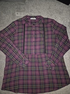 Lee Riders Womens Purple Plaid Shirt With Lace Detailing Size XL