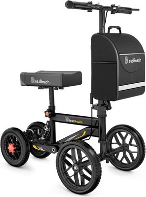 BlessReach Steerable Knee Walker Scooter WB-2208T Black ALL TERRAIN HD 3382P