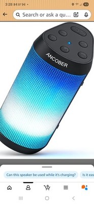 Portable Wireless Bluetooth Speaker with HD Powerful Stereo Sound, 8 Cool LED...