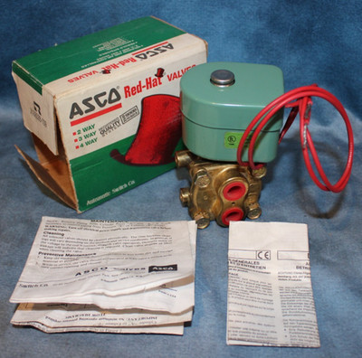 (New) Asco Valve 8342C1 1/4'' in NPT Solenoid Valve 120V ''Missing Red Cap''