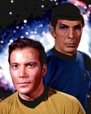 Star Trek's KIRK & Mr. SPOCK 1967 TV Guide Cover Shot - Window Cling Art Sticker