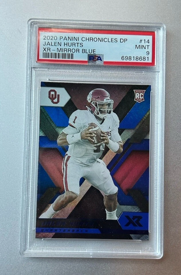 Jalen Hurts Panini Chronicles Draft Picks XR Rookies #14 Mirror Blue