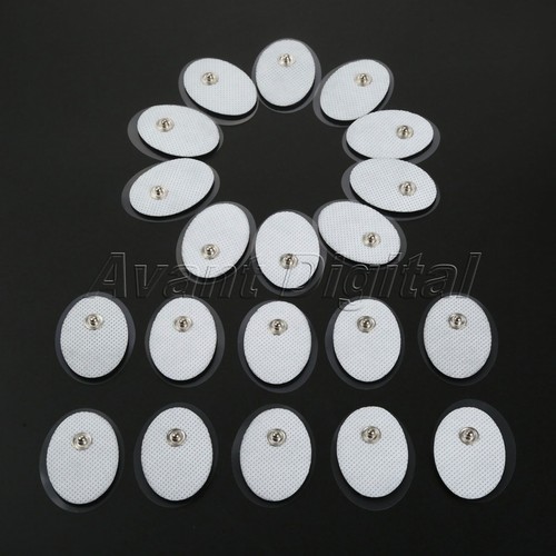 20X Snap On Replacement Electrode Pads 1.7x1.18" For Massager Tens Units Therapy - Picture 2 of 10
