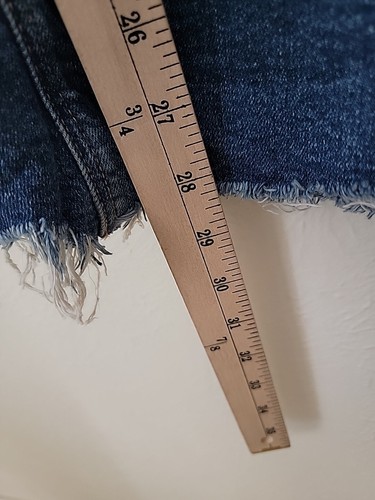 American Eagle Low Rise Baggy Wide Leg Skater Jean 18 Short Fringe DistressedNEW - Picture 6 of 14