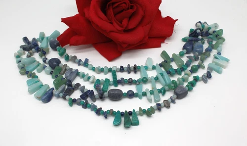 HSN Sodalite & Chalcedony  Beaded 48"  Necklace    CAT RESCUE - product listing photo