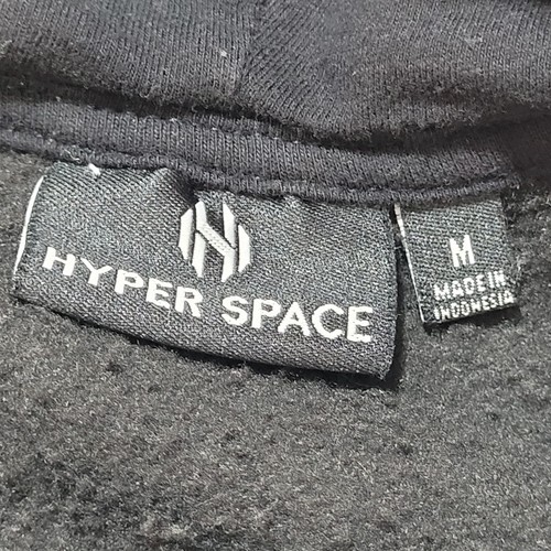 NASA Pullover Hoodie Men's Sz M Black Neon Rainbow Hyper Space Double Sided - 第 6/9 張圖片