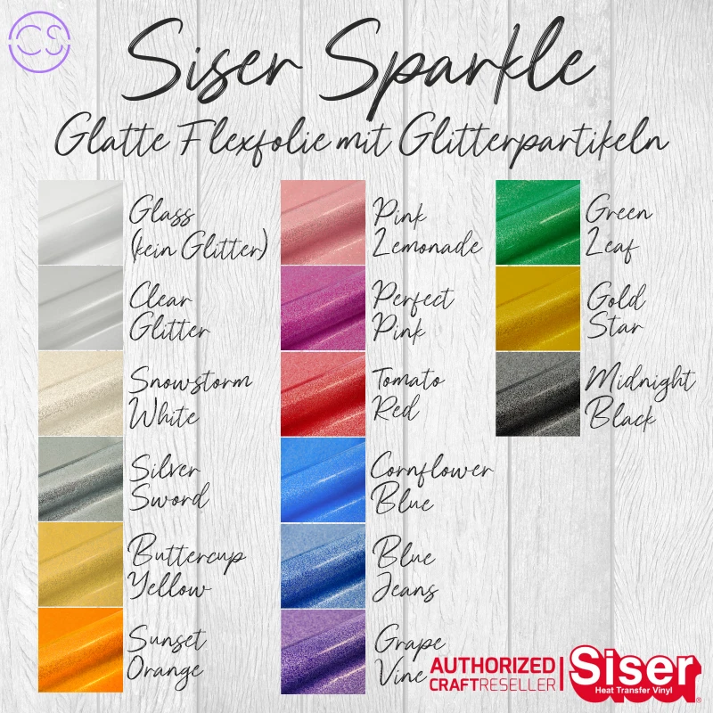 (42,70€/m²) Flexfolie Siser Sparkle ca. DIN A4 (21x30 cm)