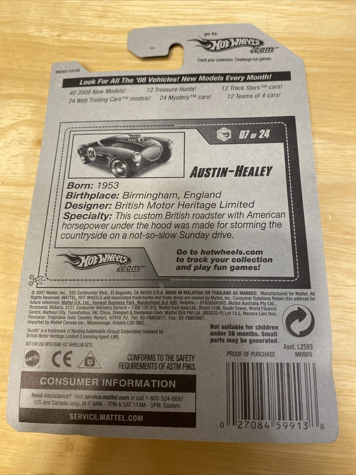 Hot Wheels First Editions Austin Healy Black w/ Chrome - Image 2 of 4
