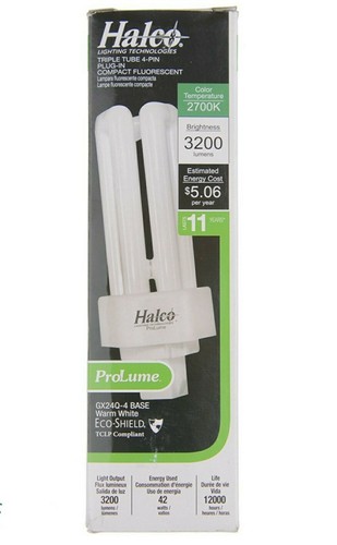 HALCO-PL42T-E-27-ECO - 42 WATT - T4 - 4-PIN (GX24q-4) BASE - 2,700K - WARM WHITE - Picture 2 of 4