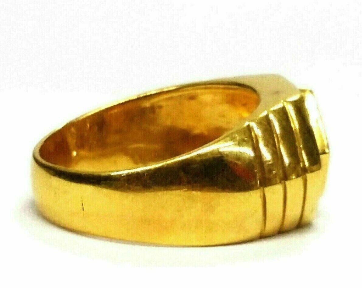 14K Yellow Gold Plated Round Cut Simulated Diamond Men's Tension