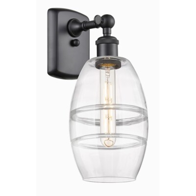 Innovations 516-1W Vaz 1Lt 6'' Sconce, Black/Clear - 516-1W-BK-G557-6CL