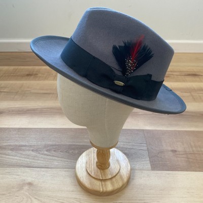Scala Men's Classico New Yorker 100% Wool Felt Snap Brim Fedora Gray X-Large