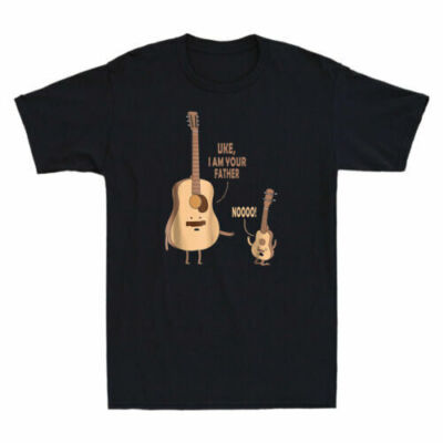 Uke I Am Your Father Ukulele Guitar MusicMen's T-Shirt Guiyar Lover Cotton Tee