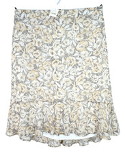 NWT BANANA REPUBLIC Women' Sheer Thin Silk A-Line Skirt Lined Floral Size 10