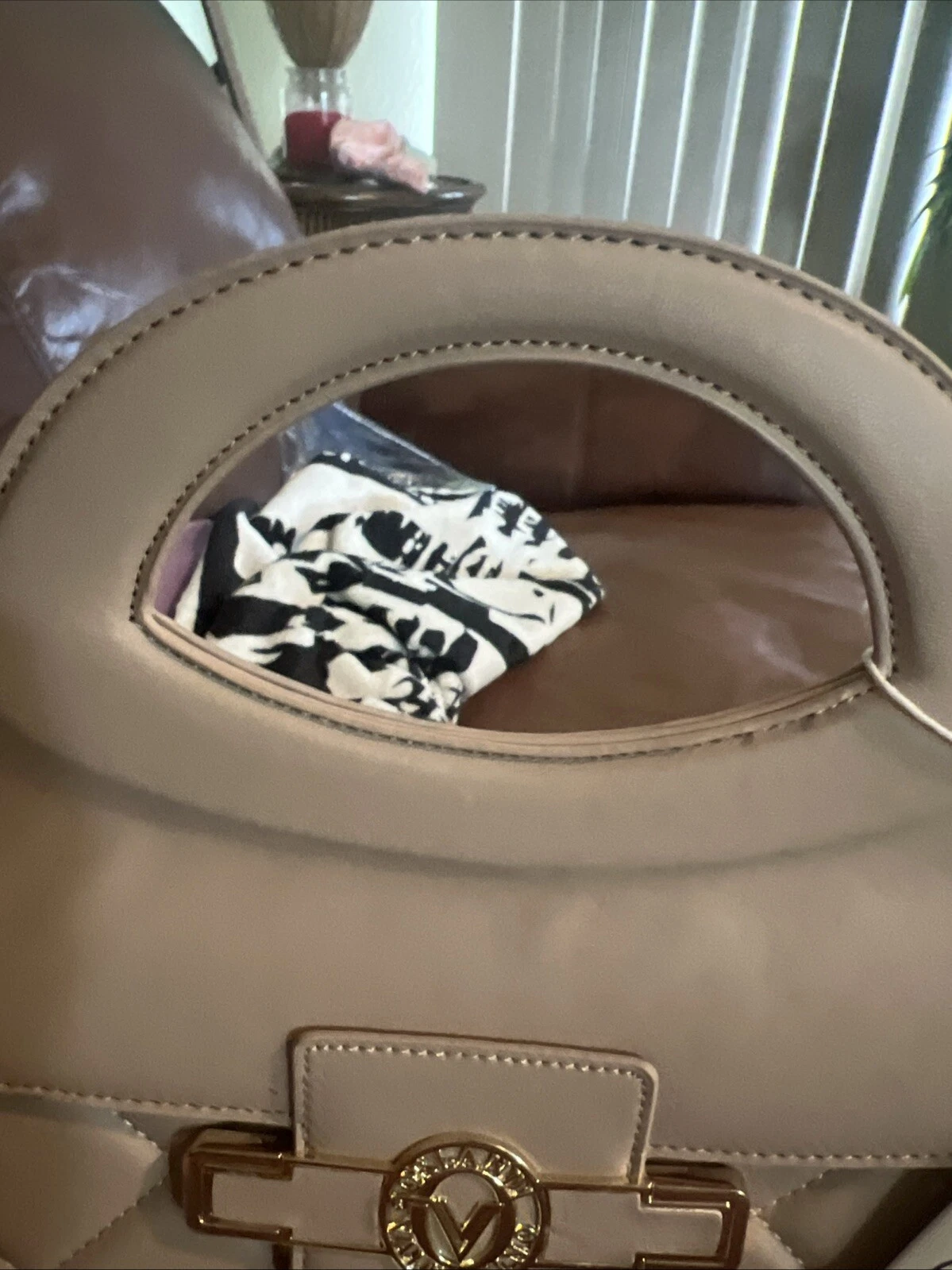 Borsa Valentino Orlandi manico superiore trapuntata nuda vegan in pelle con tracolla