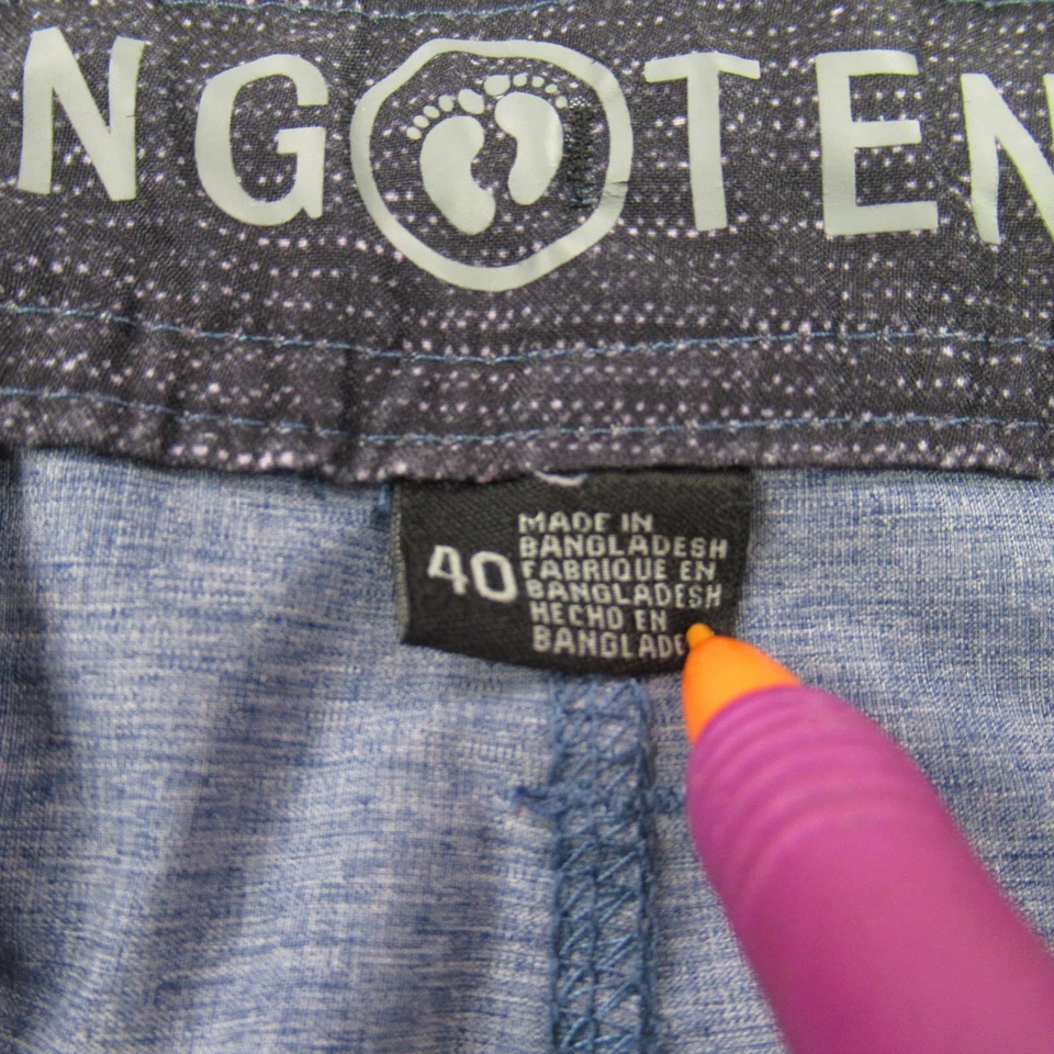 Pantalones Cortos Hang Ten Para Hombre 40 Chinos Natación Exterior Bolsillos Rayas Ligeras Foto 3 de 4