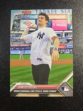 Charles Leclerc Ferrari New York Yankees Throws 1st 2023 Topps Now MLB Card #269