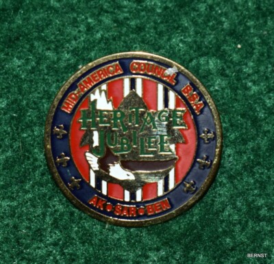 VINTAGE BOY SCOUT COUNCIL HAT PIN - MID AMERICA COUNCIL -HERITAGE JUBILEE
