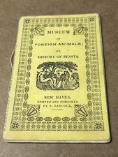 Rare Antique 1840’s Mini Book , Museum of Foreign or History of Beasts