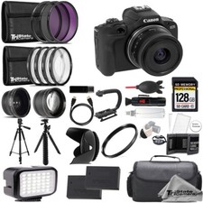 Canon EOS R100 Camera with 18-45mm Lens  128GB Ext Bat 9 PC Filter Kit