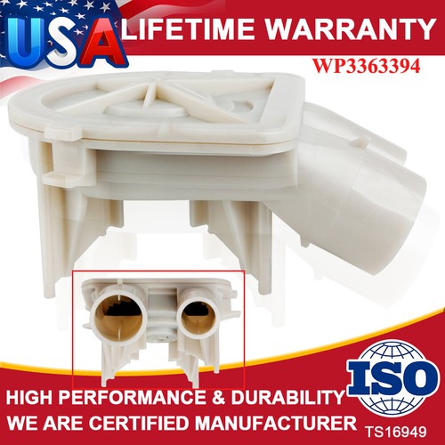 3352292 For Whirlpool Kenmore Washer Water Drain Pump fits 3363394 3352293,White - Picture 1 of 12