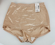 Vintage Second Skin Satin Shaper Control Brief Panties Granny Lace Sissy 9 New