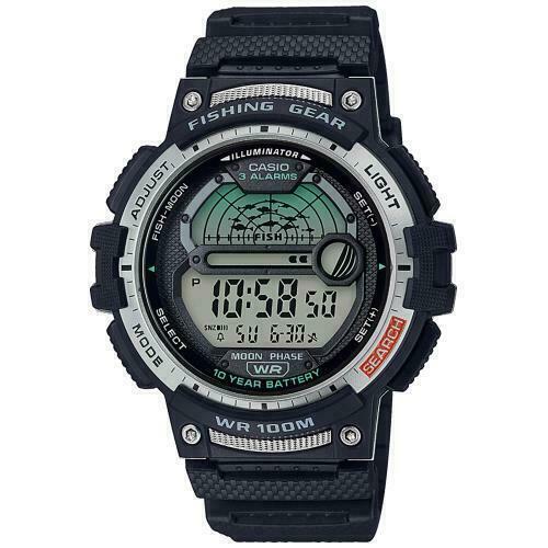 Casio WS-1200H-1AV, 10 Year Battery Watch, 100 Meter WR, Fishing Gear, 3 Alarms
