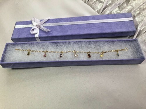 NEW 9ct Gold Multicolour 2CT Gemstone Bracelet - 7 inches, UK hallmarked, 7 gems - Picture 6 of 9