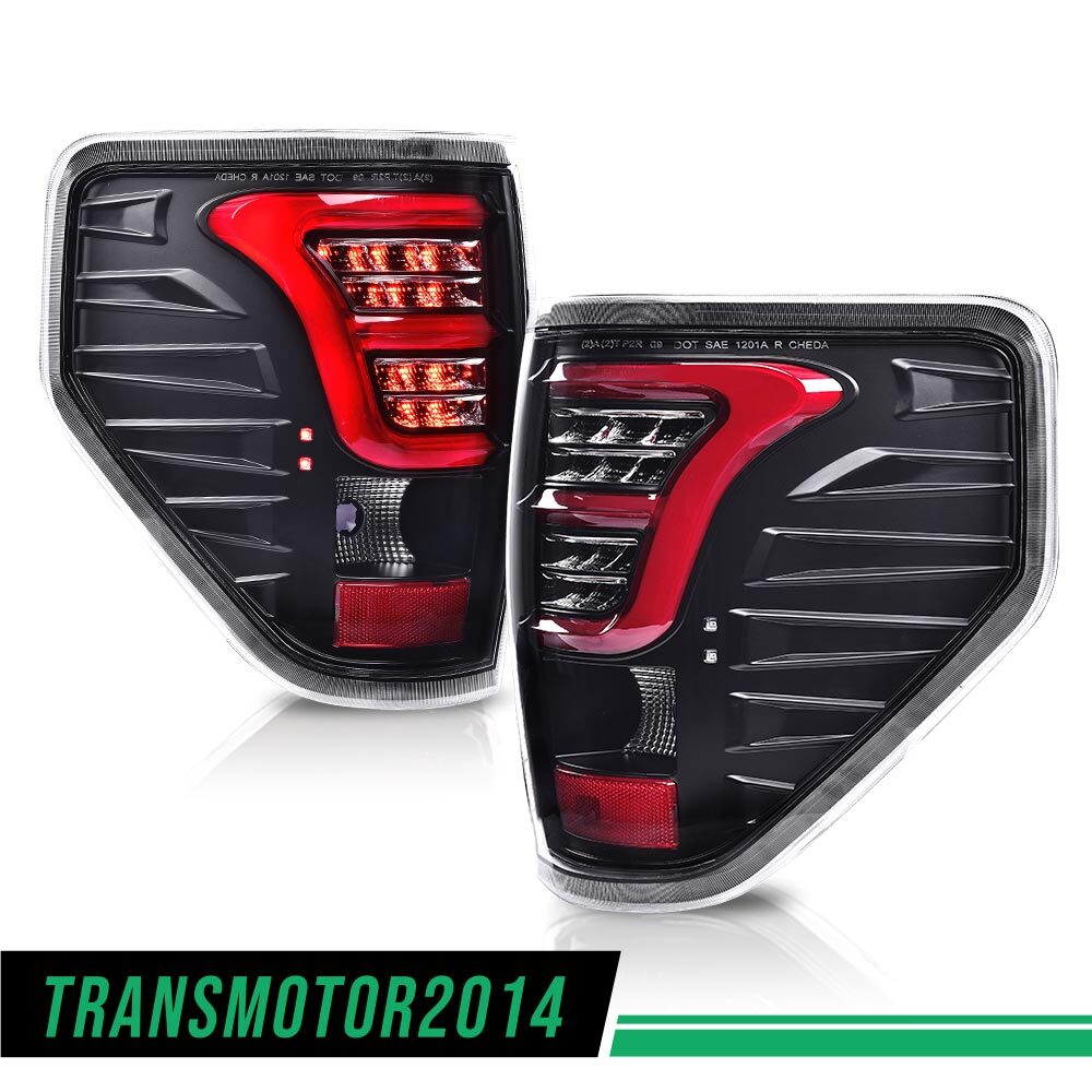 CROSSDESIGN Tail Lights Fit For 2009-2014 Ford F150 Pickup SVT Raptor Rear Brake Lamps Assembly W/o Bulbs Black Left & Right Side, Automotive - Canada - Foto 4