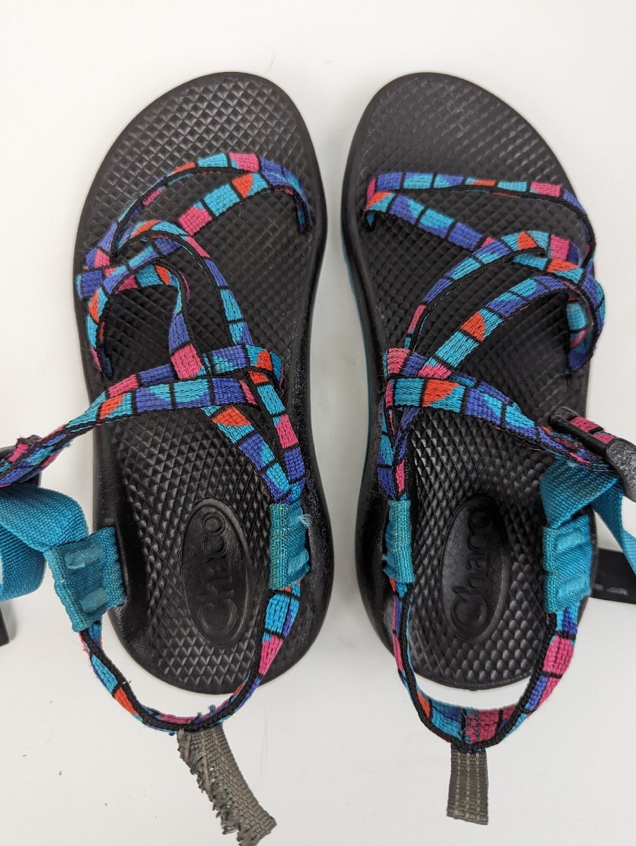 yucha⭐︎ Chaco Youth ZX1 Eco Tread Teal Blue Geometric Pattern