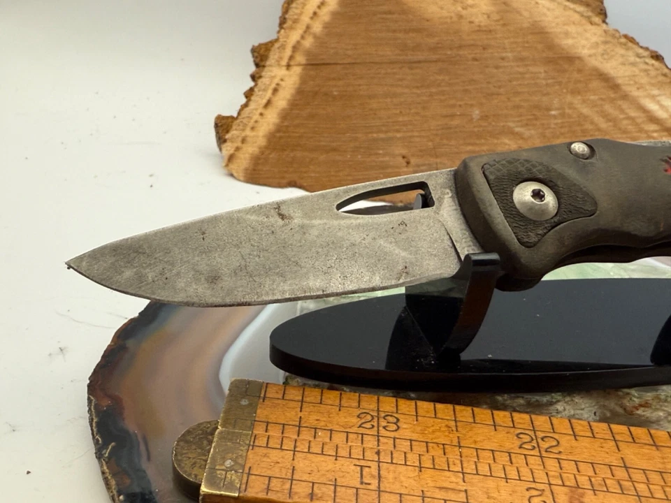 Rare Browning Italy Folding Single Blade Hunter Lockback  Rubber handles--736.25 - Image 4 of 4