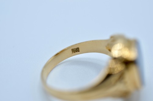 14k Gold And Blue Stone Vintage Men's Ring. 5.6gr - Picture 7 of 7
