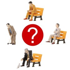 1/32 Man in Suit Sitting Bench Golfing Diorama Fairy Garden  1 Random Figure