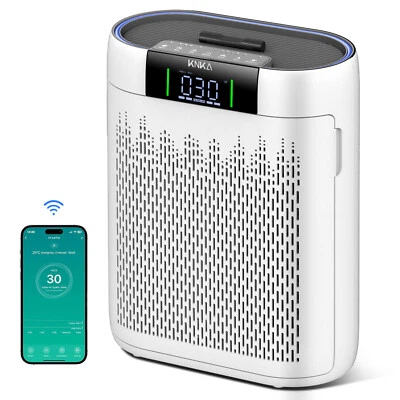 KNKA Luftreiniger Allergiker, Air Purifier mit hocheffizientem Filter, Zeitschaltuhr