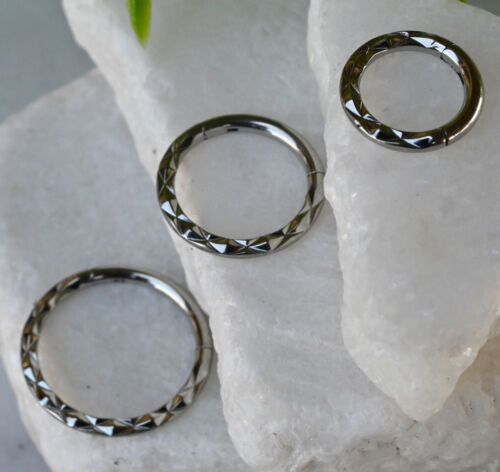 1 Stck. Front Facettierter Stil Scharniert Segment Ring Septum Clicker 316L Chirurgenstahl - Bild 5 von 7