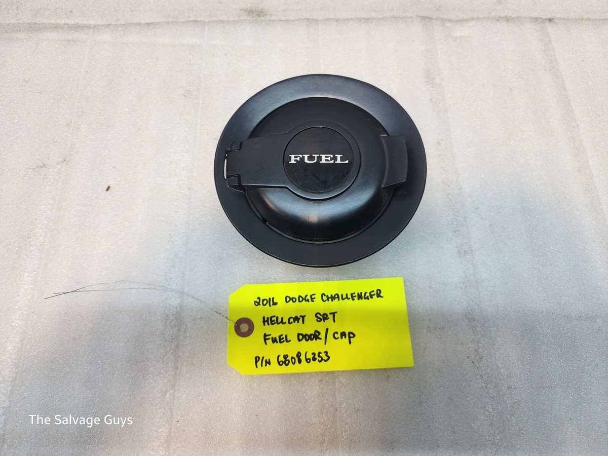 16 DODGE CHALLENGER HELLCAT SRT OEM BLACK FUEL DOOR CAP 68086353