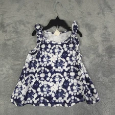 Tucker + Tate Girls Tank Top Navy Peacoat Tie Dye Pullover Sleeveless Bow 4